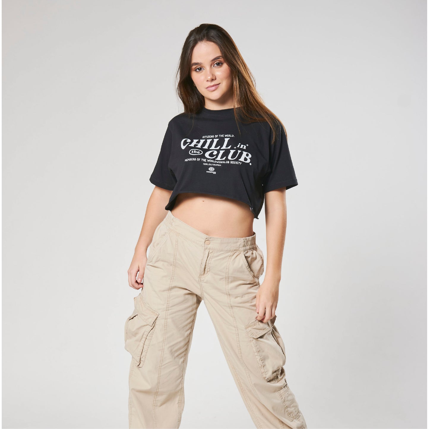 Chill in the Club Crop Top - Black