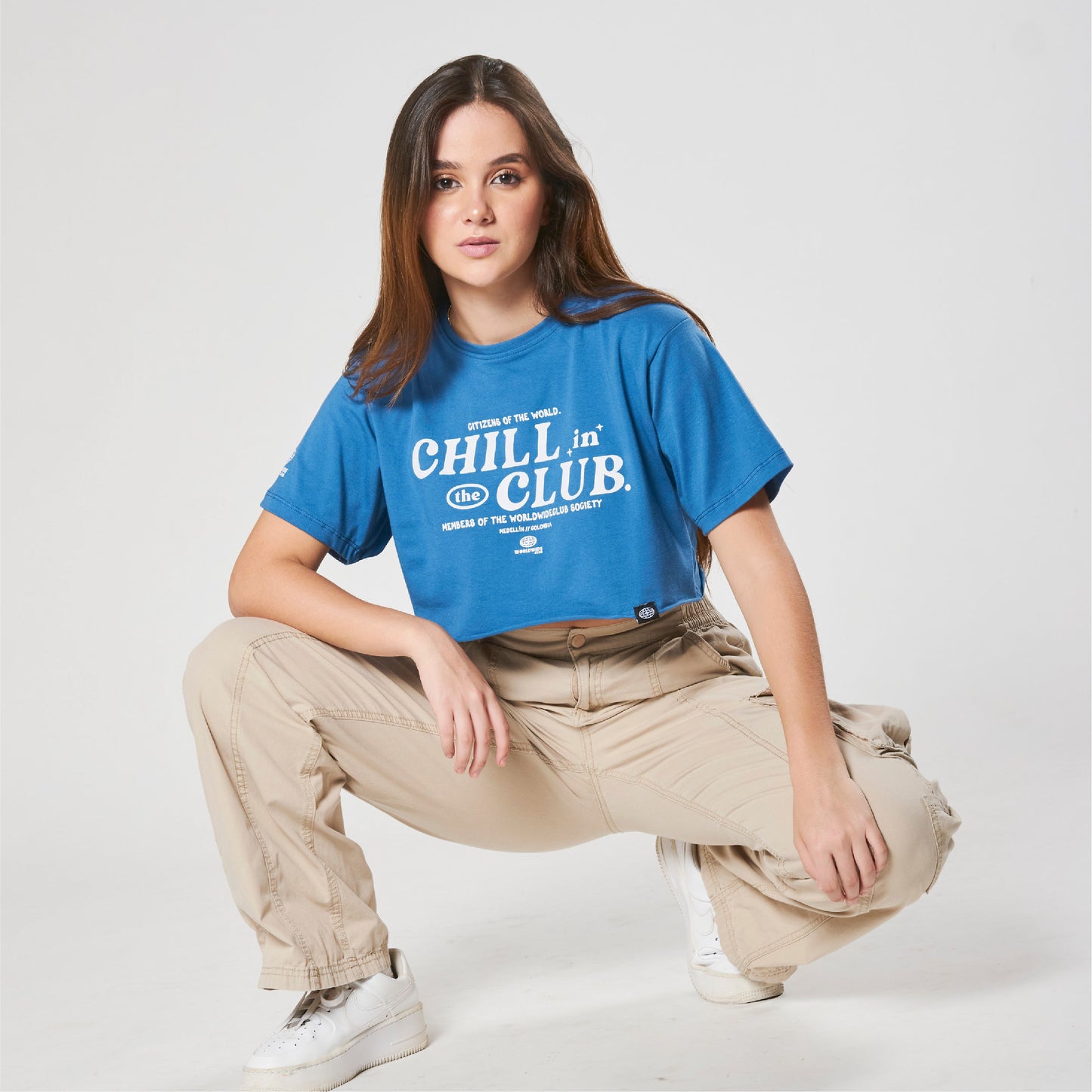 Chill in the Club Croptop - Blue