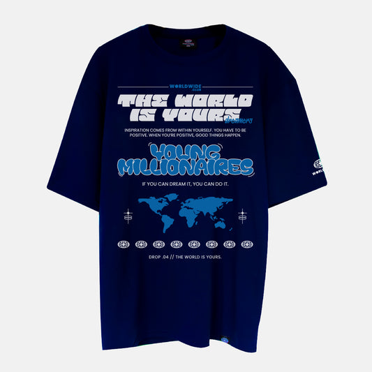 Camiseta Oversized The World Is Yours  - Azul