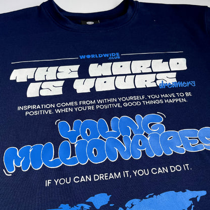 Camiseta Oversized The World Is Yours  - Azul